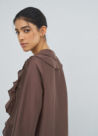 Блузка из лиоцелла с рюшами