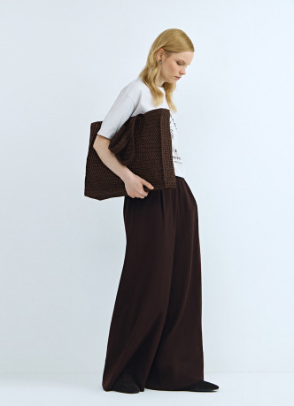 Широкие льняные брюки