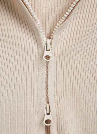 Вязаный жакет с молнией для девочек