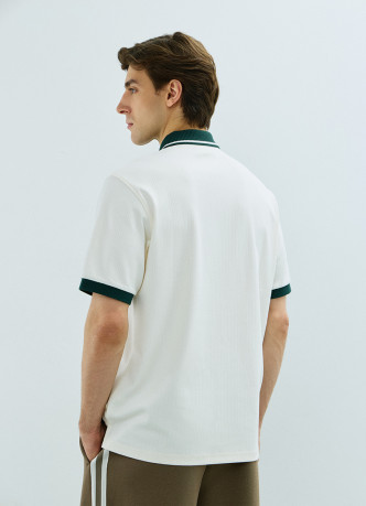 Поло с контрастным воротником на молнии