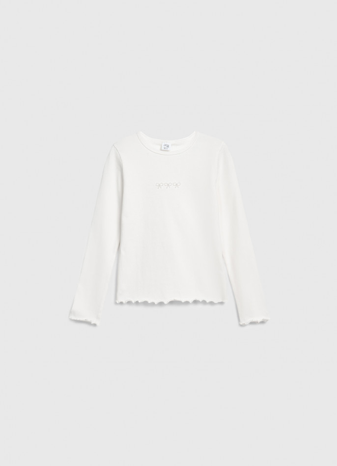 Лонгслив в рубчик для девочек