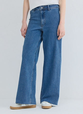 Укороченные широкие джинсы