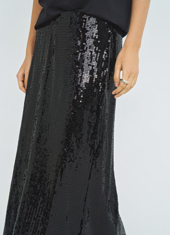 Прямая юбка с пайетками