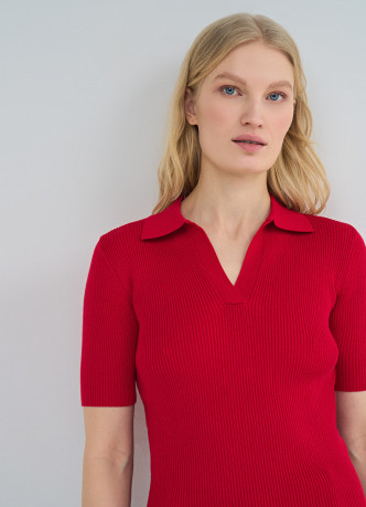 Джемпер поло в рубчик