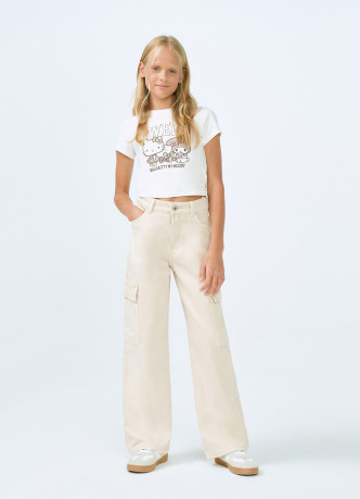 Джинсы с карго-карманами для девочек