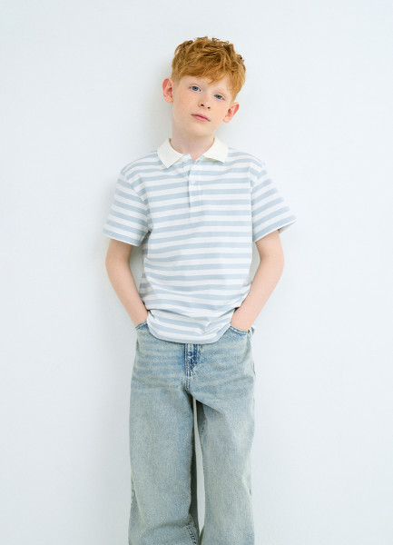 

Поло в полоску для мальчиков, Голубой