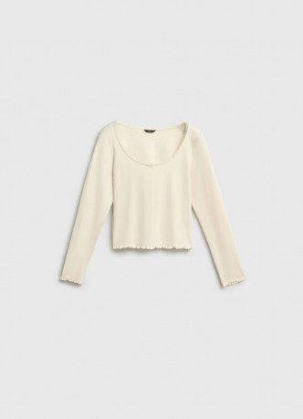 Лонгслив пижамный из трикотажа пуантель