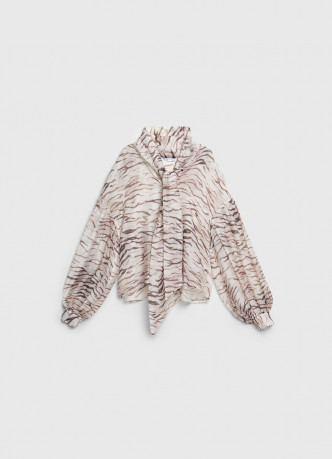 Блузка из лиоцелла с бантом-завязкой