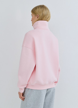 Свитшот с принтом и воротником на молнии