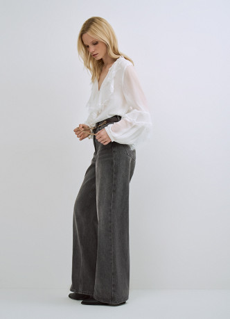 Широкие джинсы Wide leg с ремнём