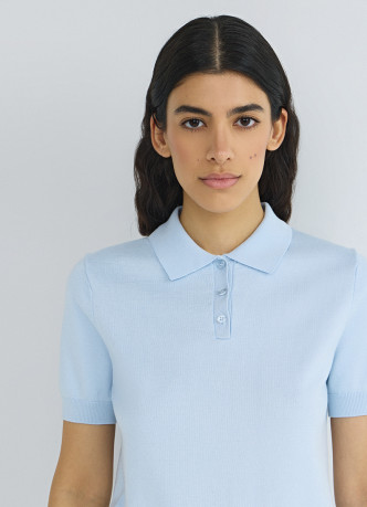 Базовый джемпер поло с коротким рукавом