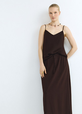 Юбка изо льна с поясом на кулиске