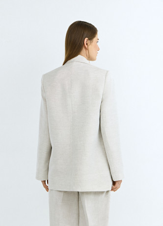 Двубортный жакет из вискозы и льна