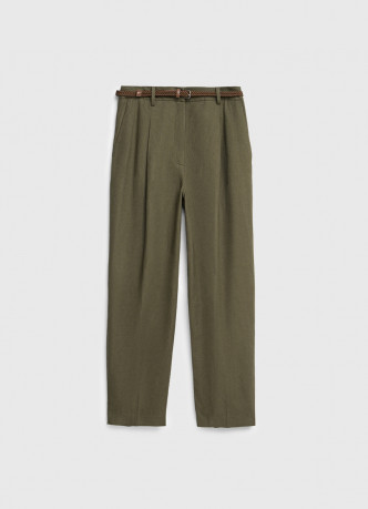 Зауженные брюки с поясом