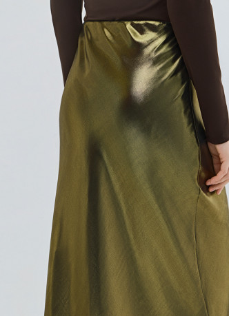 Юбка из ткани с эффектом жидкого золота