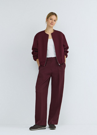 Льняной бомбер на молнии