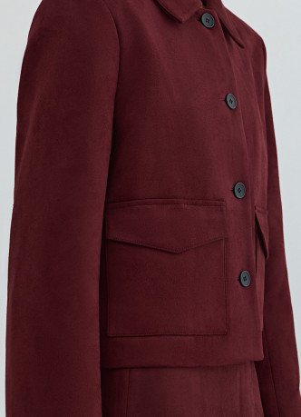 Укороченный жакет из искусственной замши