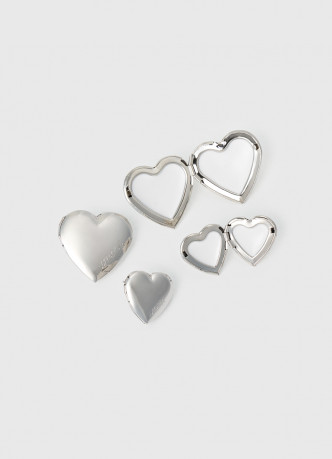 Серьги-локеты в форме сердца, 2 пары