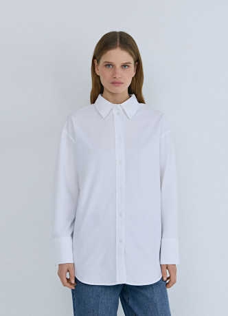 Свободная рубашка из хлопка Оксфорд