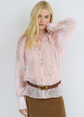 Блузка из тенселя с завязками