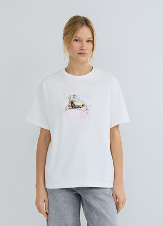 Футболка оверсайз с принтом