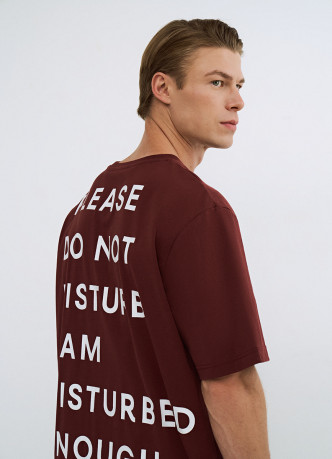 Пижамная футболка с текстовым принтом