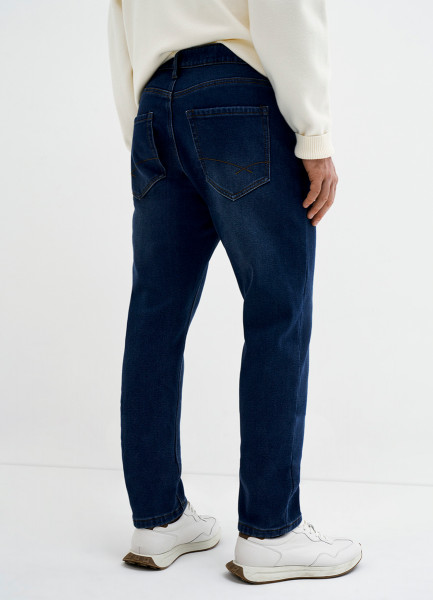 Утеплённые зауженные джинсы с эффектом стирки 31780990299 Синий, размер 48,46,54,56,50, 52, фото 3