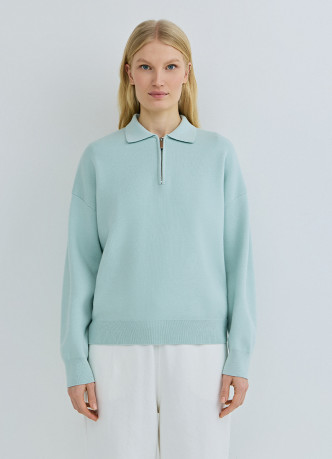 Джемпер с воротником поло на молнии