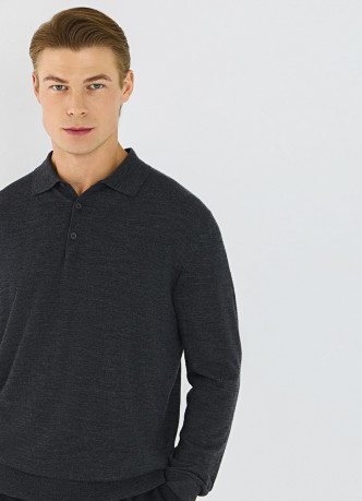 Джемпер поло из шерсти мериноса