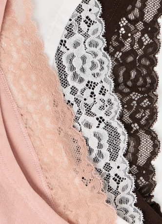 Классические брифы с кружевом сзади, 3 шт.