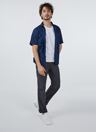 Рубашка Regular Fit из хлопка с принтом