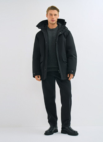 Утеплённая парка с капюшоном