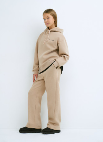 Широкие трикотажные брюки для девочек