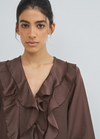 Блузка из лиоцелла с рюшами