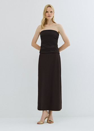 Сатиновая юбка А-силуэта