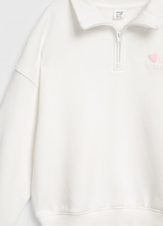 Свитшот с воротником-стойкой на молнии для девочек