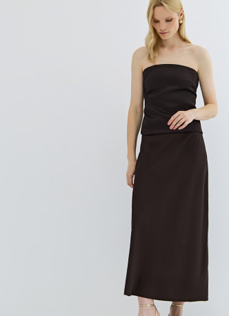 Сатиновая юбка А-силуэта