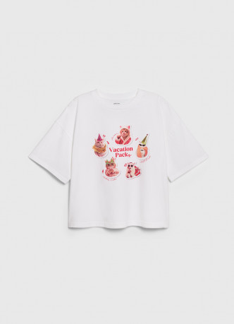 Футболка пижамная с принтом для девочек