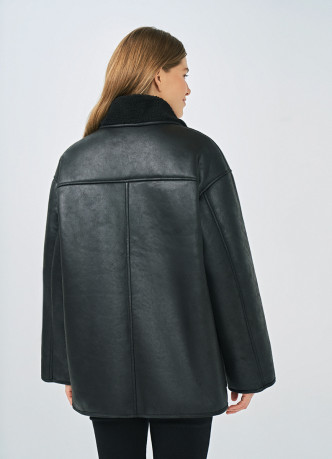 Дублёнка с искусственным мехом