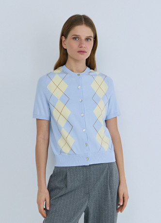 Кардиган с ромбами