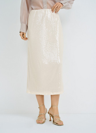 Прямая юбка с пайетками