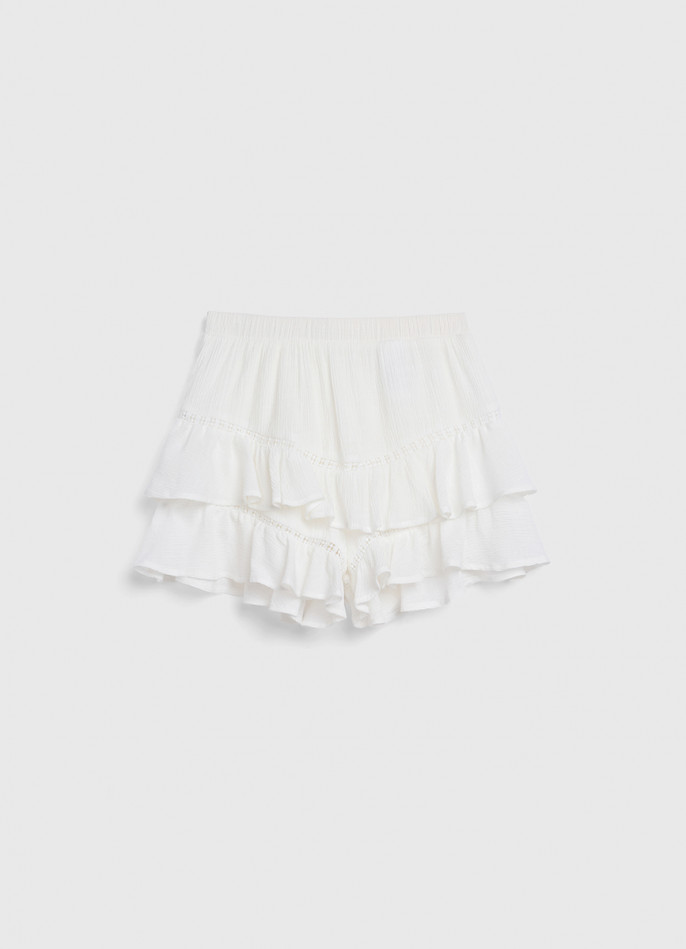 Шорты из ткани с жатым эффектом для девочек