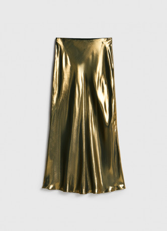 Юбка из ткани с эффектом жидкого золота