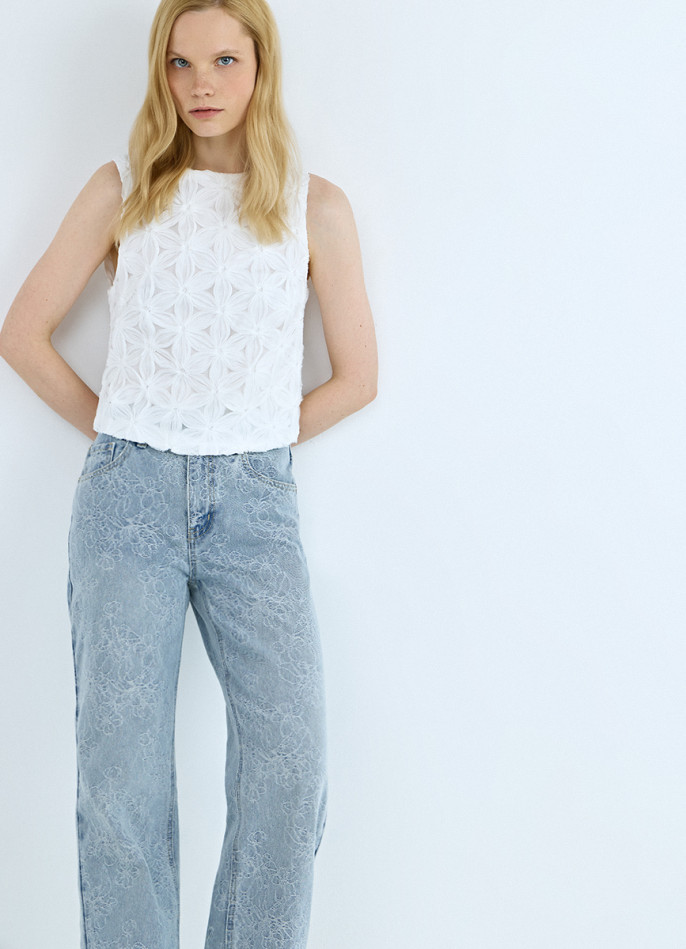 Топ-сетка с цветами