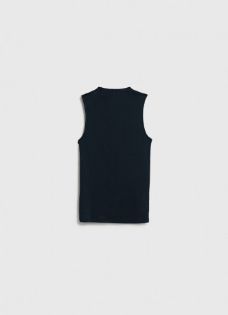 Топ из хлопка и модала с воротником-стойкой