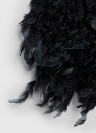 Топ с натуральными перьями