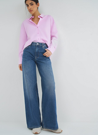 Ультраширокие джинсы с высокой посадкой