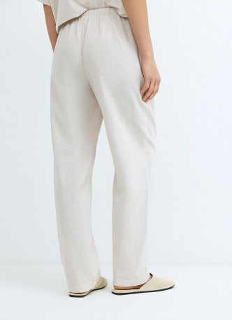 Брюки изо льна с эластичным поясом