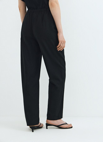 Брюки изо льна с эластичным поясом