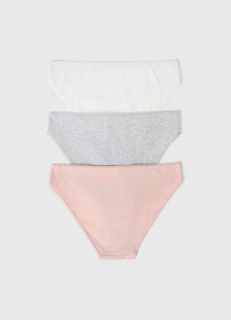 Классические трусы-брифы в рубчик, 3 шт.